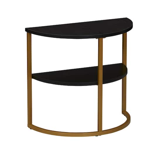 Household Essentials 18&#x22; 2-Tier Half Moon End Table